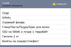 My Wishlist - caredr