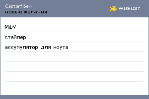 My Wishlist - castorfiberr