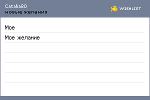 My Wishlist - cataha80