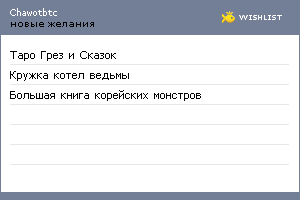 My Wishlist - chawotbtc