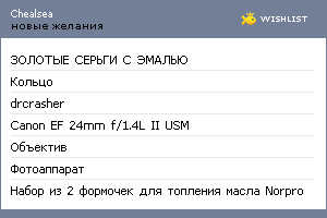 My Wishlist - chealsea