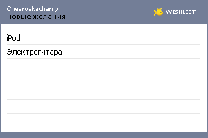 My Wishlist - cheeryakacherry
