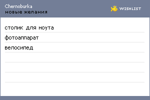 My Wishlist - chernoburka