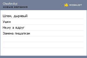 My Wishlist - cheshirskyi