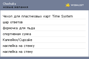 My Wishlist - cheshuika