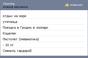 My Wishlist - cheswing