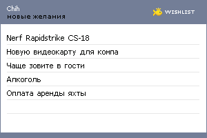 My Wishlist - chih