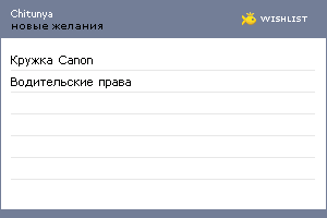 My Wishlist - chitunya
