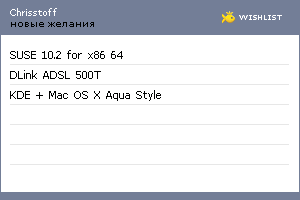 My Wishlist - chrisstoff