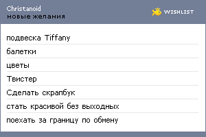 My Wishlist - christanoid