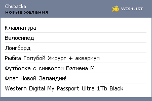 My Wishlist - chubacka