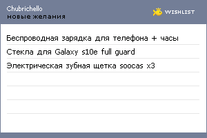 My Wishlist - chubrichello