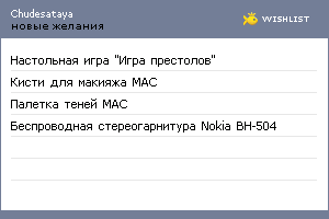 My Wishlist - chudesataya