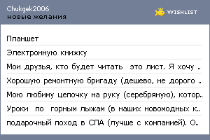 My Wishlist - chukgek2006