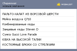 My Wishlist - chupanovazr