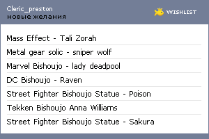 My Wishlist - cleric_preston