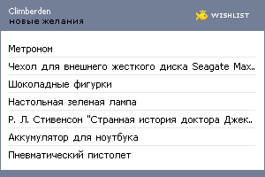 My Wishlist - climberden