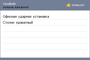 My Wishlist - cloudbuilt