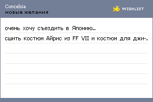 My Wishlist - concelsia