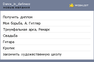 My Wishlist - dance_in_darkness