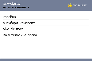 My Wishlist - danyadyukov