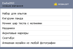 My Wishlist - dasha2013