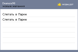 My Wishlist - deanusa98