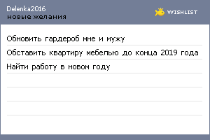 My Wishlist - delenka2016