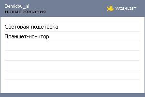 My Wishlist - demidov_ai