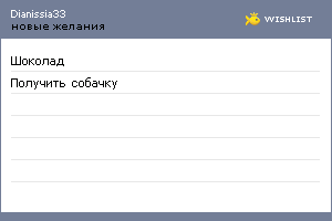 My Wishlist - dianissia33