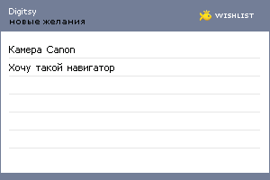 My Wishlist - digitsy