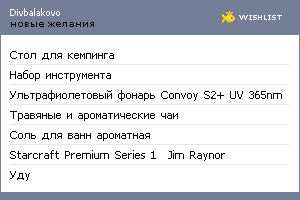 My Wishlist - divbalakovo