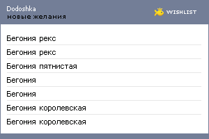 My Wishlist - dodoshka