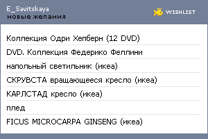 My Wishlist - e_savitskaya