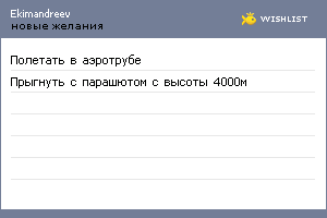 My Wishlist - ekimandreev