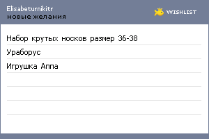 My Wishlist - elisabeturnikitr