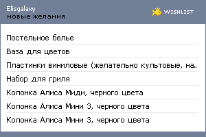 My Wishlist - elisgalaxy