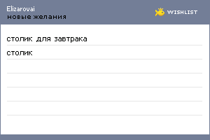 My Wishlist - elizarovai