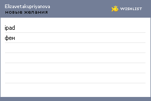 My Wishlist - elizavetakupriyanova