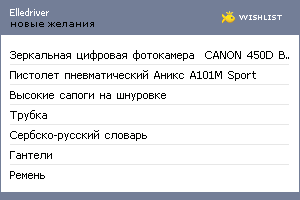 My Wishlist - elledriver