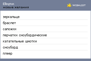 My Wishlist - ellington