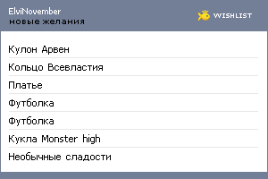 My Wishlist - elvinovember