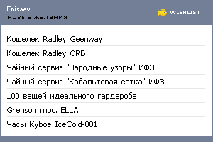 My Wishlist - enisaev