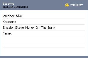 My Wishlist - etsamoe