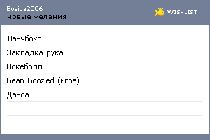 My Wishlist - evaiva2006
