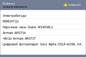 My Wishlist - fiodorova