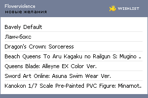 My Wishlist - flowerviolence