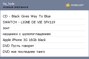 My Wishlist - gg_hyde