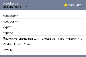 My Wishlist - greychatlan