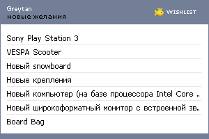 My Wishlist - greytan